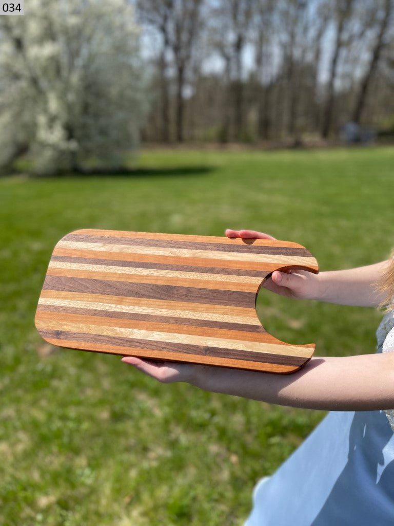 Black Walnut, Cherry, Maple and Oak Cutting Board 034