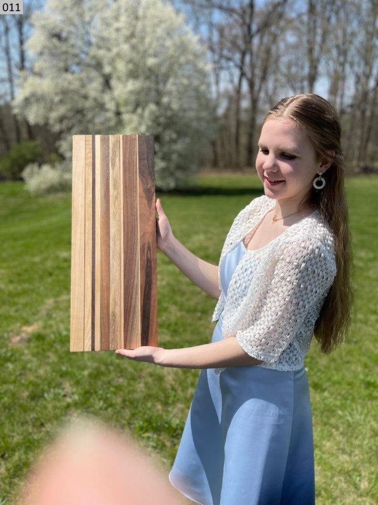 Black Walnut, Hickory, Maple and Quartersawn Sycamore Cutting Board 011