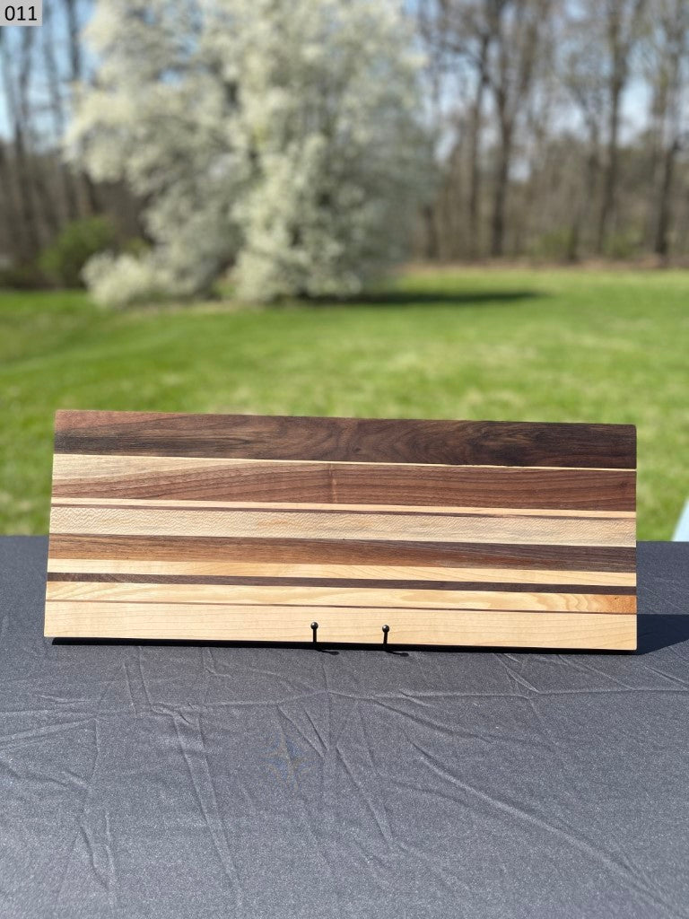 Black Walnut, Hickory, Maple and Quartersawn Sycamore Cutting Board 011