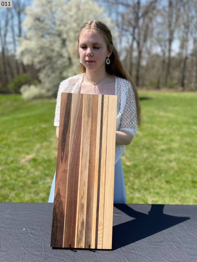 Black Walnut, Hickory, Maple and Quartersawn Sycamore Cutting Board 011