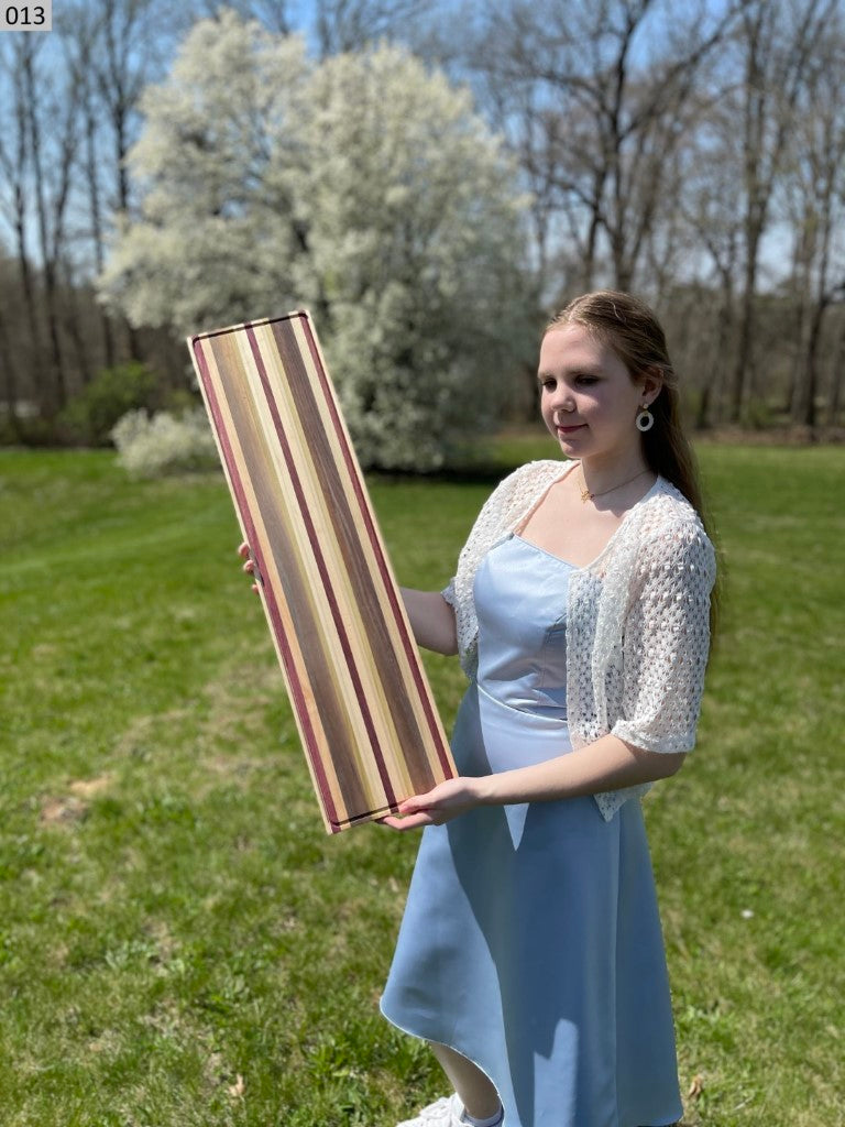 Black Walnut, Hickory, Maple, Poplar and Purpleheart Cutting Board 013