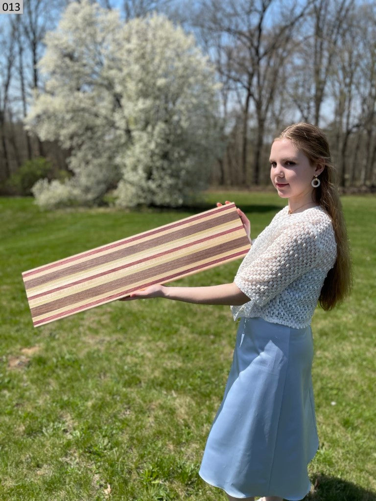 Black Walnut, Hickory, Maple, Poplar and Purpleheart Cutting Board 013