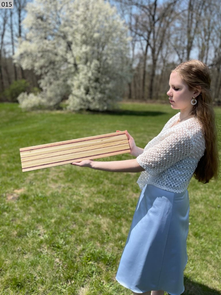 Cherry, Hickory, Maple, Poplar and Purpleheart Cutting Board 015