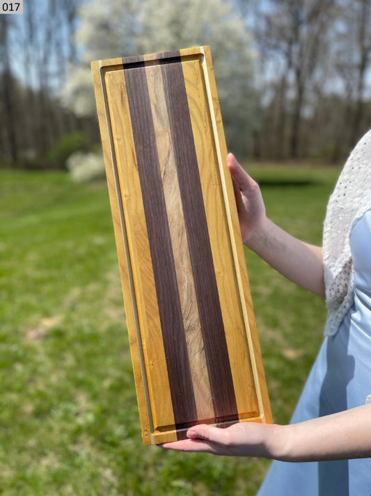 Ambrosia Maple, Ash, Black Walnut and Mulberry Cutting Board 017