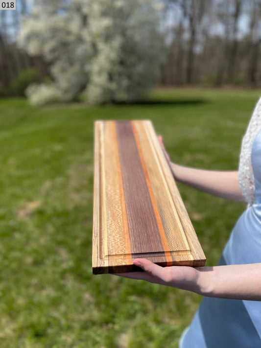 Ambrosia Maple, Black Walnut, Cherry, Poplar and Quartersawn Spalted Sycamore Cutting Board 018