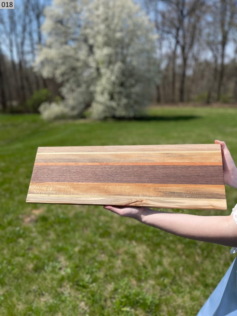 Ambrosia Maple, Black Walnut, Cherry, Poplar and Quartersawn Spalted Sycamore Cutting Board 018