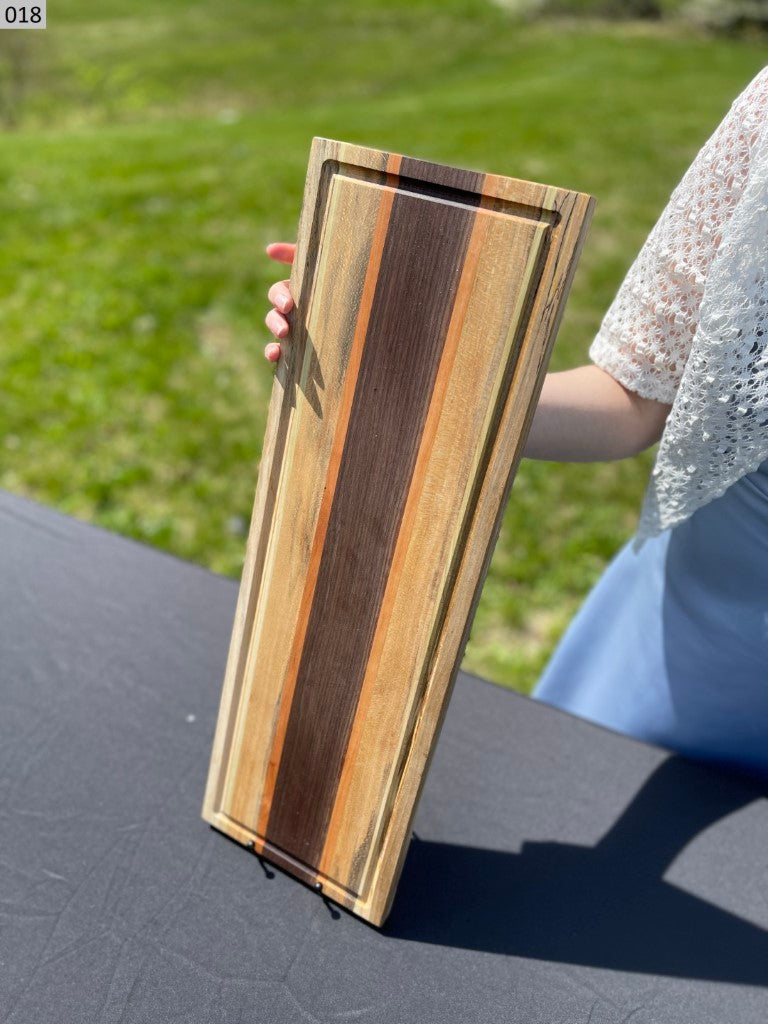 Ambrosia Maple, Black Walnut, Cherry, Poplar and Quartersawn Spalted Sycamore Cutting Board 018