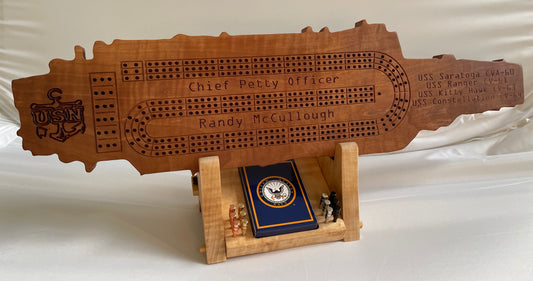 Aircraft Carrier Cribbage Board