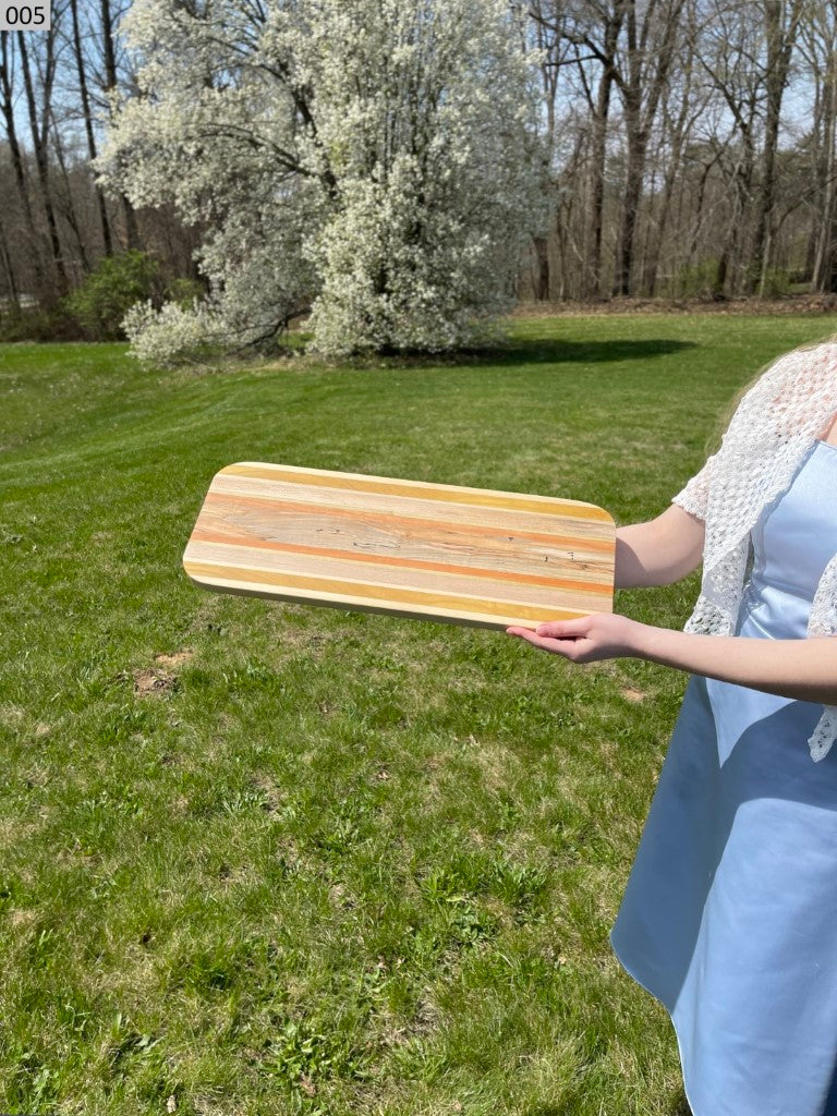 Ambrosia Maple, Cherry, Maple, Mulberry, Poplar and Quartersawn Spalted Sycamore Cutting Board 005