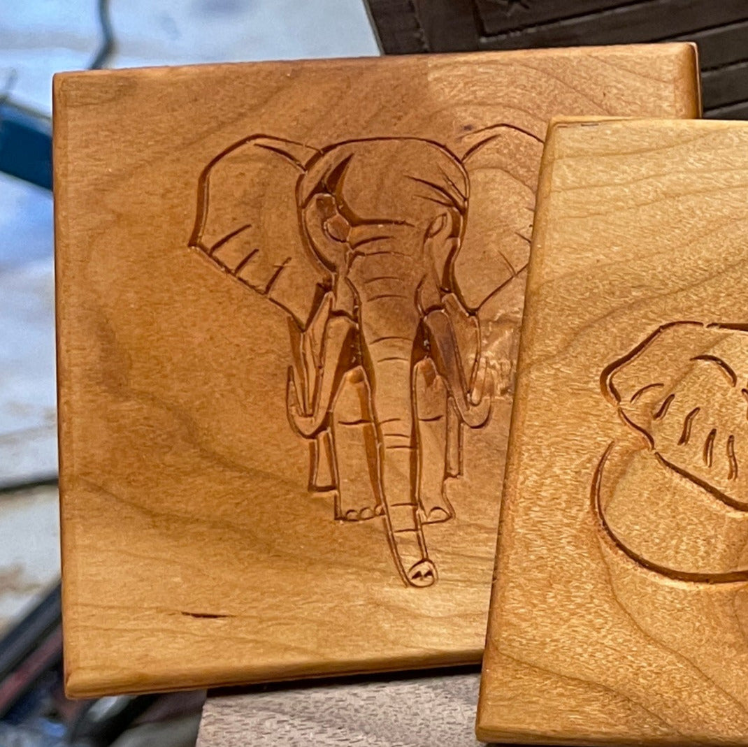 Rose Cherry Bull Elephant Coasters